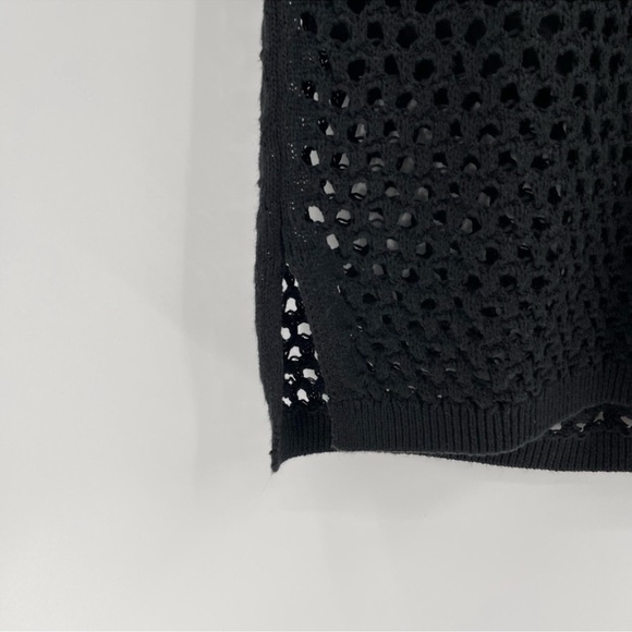 Lna Clothing Black boho Crochet Knit Beach Summer Coverup Dress Size Large - Picture 4 of 7